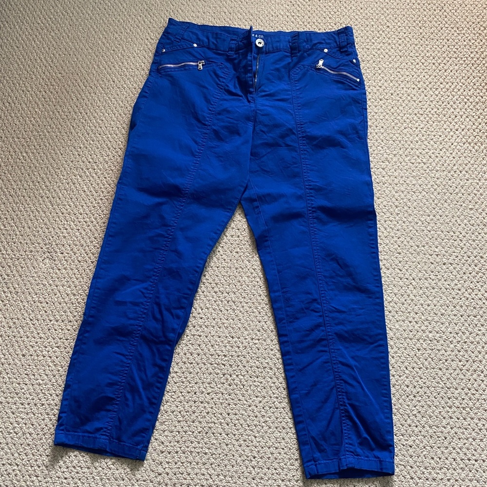 Blue cotton high waisted pants